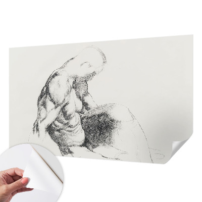 Papel mural texturado decorativo con diseño de boceto masculino