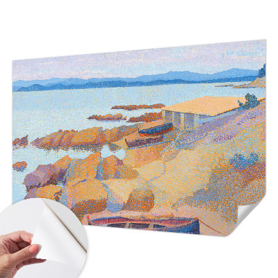 Papel mural con patrón decorativo con motivo de vistas al mar