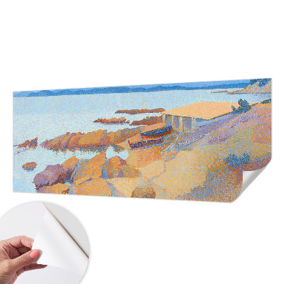 Papel mural con patrón decorativo con motivo de vistas al mar