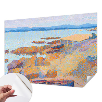 Papel mural con patrón decorativo con motivo de vistas al mar