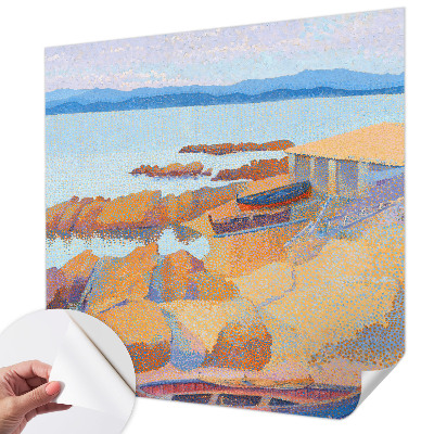 Papel mural con patrón decorativo con motivo de vistas al mar