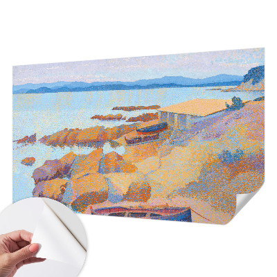 Papel mural con patrón decorativo con motivo de vistas al mar