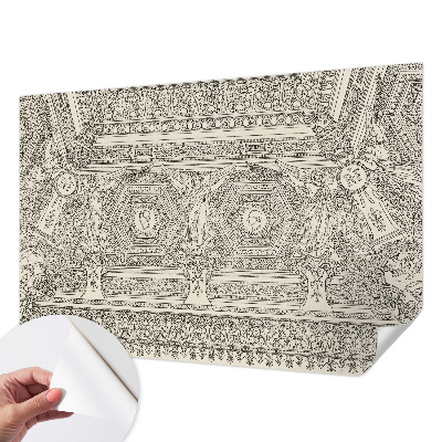 Mural de pared con estampado hermoso con diseño clásico como adorno