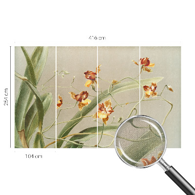 Fotomural decorativo para cabecero de cama con diseño de orquídeas clásicas