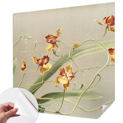 Fotomural decorativo para cabecero de cama con diseño de orquídeas clásicas