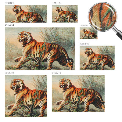 Papel mural con patrón decorativo con motivo de naturaleza del tigre