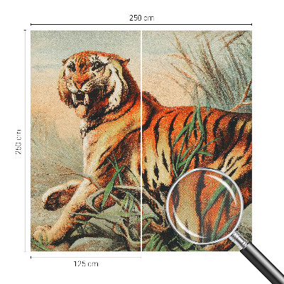 Papel mural con patrón decorativo con motivo de naturaleza del tigre