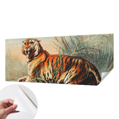 Papel mural con patrón decorativo con motivo de naturaleza del tigre