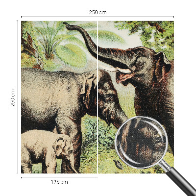 Papel mural texturado decorativo Familia de elefantes