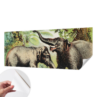 Papel mural texturado decorativo Familia de elefantes