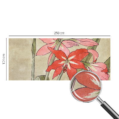 Mural de pared con estampado hermoso Flores de lirio de día