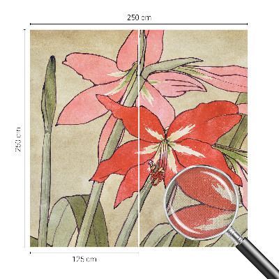 Mural de pared con estampado hermoso con motivo de flores de lirio de día