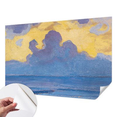 Papel mural con patrón decorativo con un diseño de paisaje de nubes