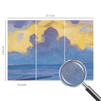 Papel mural con patrón decorativo paisaje de nubes