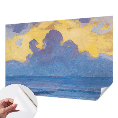 Papel mural con patrón decorativo con un diseño de paisaje de nubes