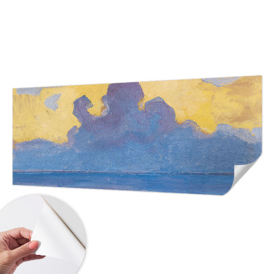Papel mural con patrón decorativo con un diseño de paisaje de nubes