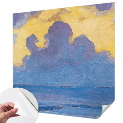 Papel mural con patrón decorativo con un diseño de paisaje de nubes