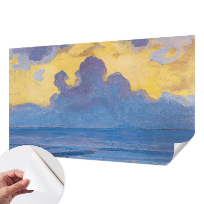 Papel mural con patrón decorativo con un diseño de paisaje de nubes