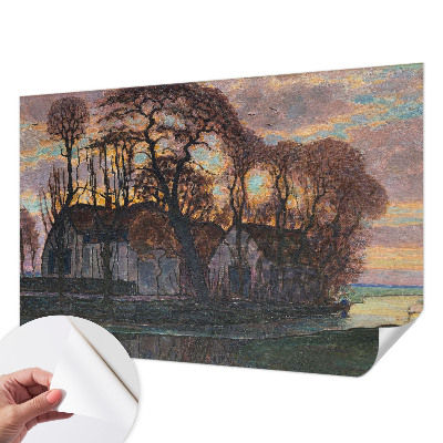 Fotomural decorativo para cabecero de cama con un paisaje vespertino
