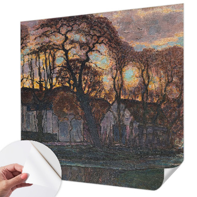 Fotomural decorativo para cabecero de cama con un paisaje vespertino