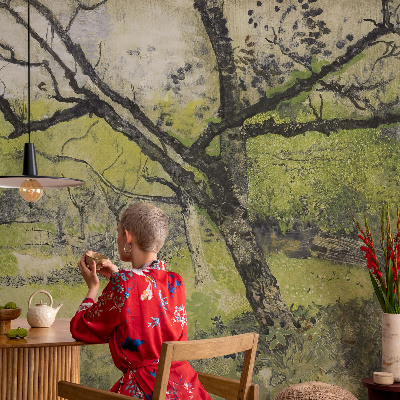 Mural de pared con estampado hermoso Parque de primavera