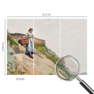 Papel mural con patrón decorativo Paisaje femenino