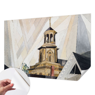 Fotomural decorativo para cabecero de cama con diseño de torre arquitectónica