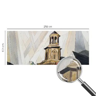 Fotomural decorativo para cabecero de cama con diseño de torre arquitectónica