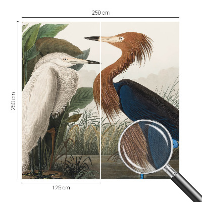 Fotomural decorativo para cabecero de cama Pájaros en las plantas