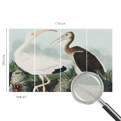 Papel mural texturado decorativo con motivo de pareja de pájaros