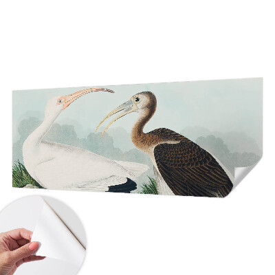 Papel mural texturado decorativo con motivo de pareja de pájaros