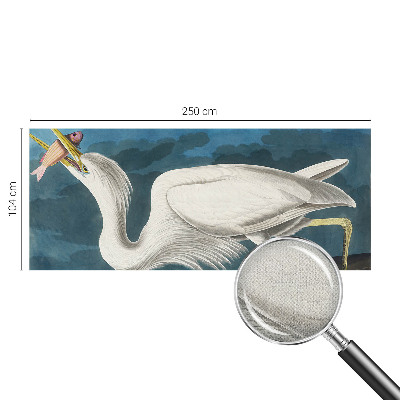 Papel mural texturado decorativo con diseño de pájaro sosteniendo un pez