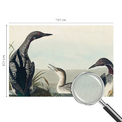 Fotomural decorativo para cabecero de cama con diseño de pájaros sobre el agua