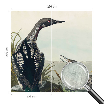 Fotomural decorativo para cabecero de cama con diseño de pájaros sobre el agua