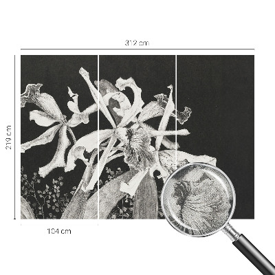 Papel mural con patrón decorativo con ilustración de orquídeas