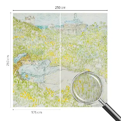 Fotomural decorativo para cabecero de cama con diseño 'Relajación primaveral' para dormitorio