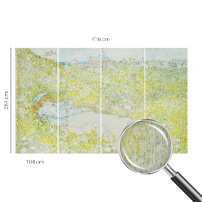 Fotomural decorativo para cabecero de cama con diseño 'Relajación primaveral' para dormitorio