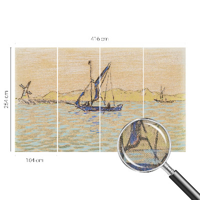 Papel mural con patrón decorativo Mar de paz