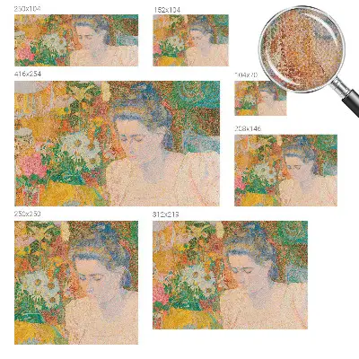 Papel mural texturado decorativo con motivo de retrato floral