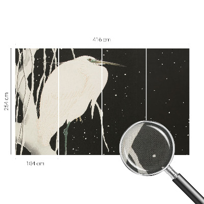 Mural de pared con estampado hermoso ave de invierno