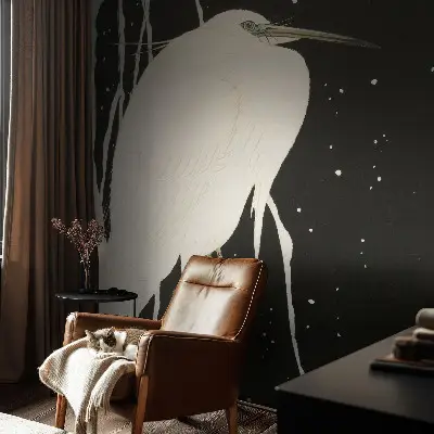 Mural de pared con estampado hermoso con diseño de ave de invierno
