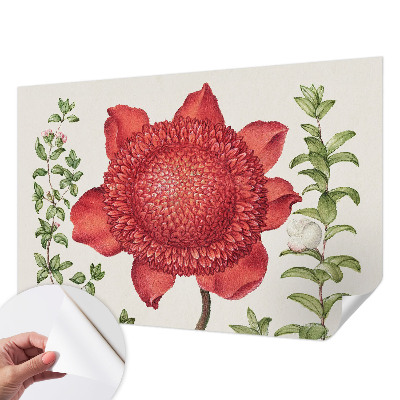 Mural de pared con estampado hermoso con motivo floral elegante