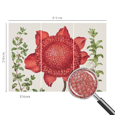 Mural de pared con estampado hermoso con motivo floral elegante