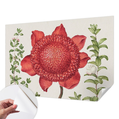 Mural de pared con estampado hermoso con motivo floral elegante