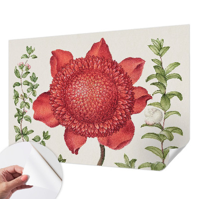 Mural de pared con estampado hermoso con motivo floral elegante