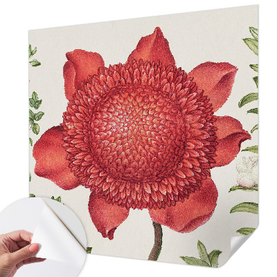 Mural de pared con estampado hermoso con motivo floral elegante