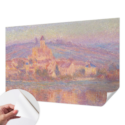 Papel mural con patrón decorativo con ilustración de un pueblo encantador