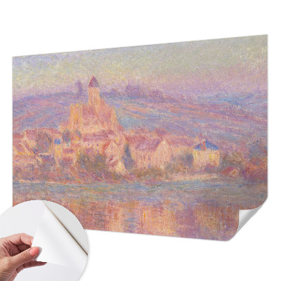 Papel mural con patrón decorativo con ilustración de un pueblo encantador