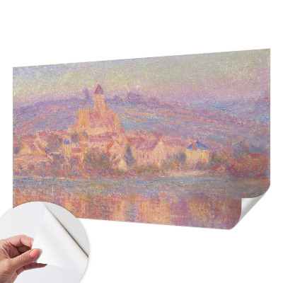 Papel mural con patrón decorativo con ilustración de un pueblo encantador
