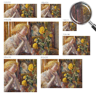 Mural de pared con estampado hermoso Mujer con rosas